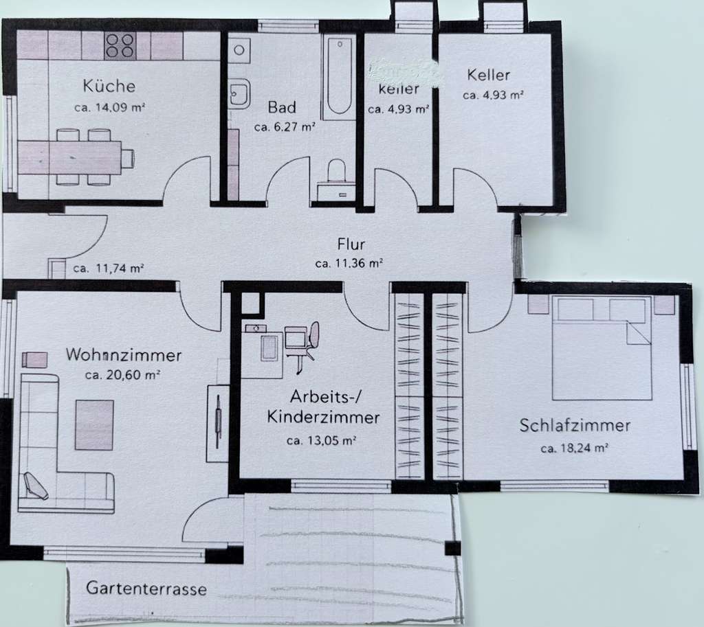 Immobilie in Daisendorf - Barrierefreie Gartenwohnung mit eigenem Eingang und  Privatgarten in Daisendorf bei Meersburg - Bild 3