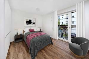 Erstbezug - Möbliertes 1 Zimmer-Apartment mit Einbauküche und Abstellraum - Typ J - Innenhof – Rosensteinstraße 33, 70191 Auf der Prag, Stuttgart – Vorschaubild 1