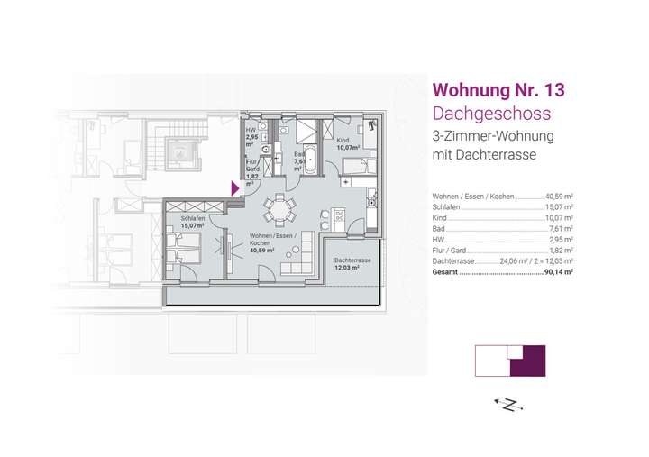 Grundriss Whg. Nr. 13