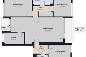 Mahndorf | Helle 4-Zimmer-Wohnung mit zwei Loggien und grünem Ausblick – Die vollständige Adresse der Immobilie erhältst du vom Anbieter., 28307 Mahndorf, Bremen – Vorschaubild 12