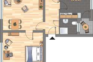 Schöne und ruhige 2-Zimmer-Wohnung mit Balkon! – Silcherstraße 6, 47057 Neudorf-Süd, Duisburg – Vorschaubild 2