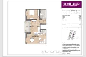Einziehen & wohlfühlen:  2-Zimmer-Wohnung mit großzügiger Loggia – Vogelsanger Straße 271, 50825 Ehrenfeld (Ortsteil), Köln – Vorschaubild 1