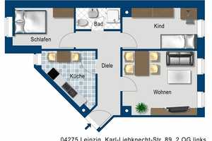 Renovierte 3-Zimmerwohnung auf der beliebten "Karli"! – Karl-Liebknecht-Str. 89, 4275 Leipzig – Vorschaubild 1