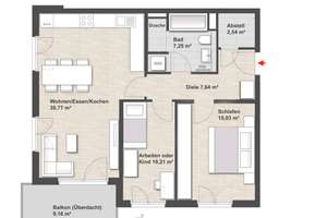 Neubau Zweitbezug, Top Ausstattung und provisionsfrei: Hochwertige, sehr helle und ruhige Wohnung – Maria-Arndts-Straße 29, 81249 Aubing-Süd, München – Vorschaubild 12