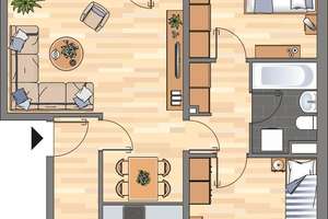 Familienfreundliche 3-Zimmer-Etagenwohnung mit Klick-Vinyl in Wolfsburg – Über dem Wechsel 18, 38448 Vorsfelde, Wolfsburg – Vorschaubild 2