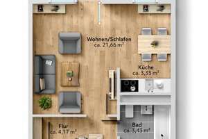 Praktisch geschnittene 1-Raumwohnung mit barrierearmen Bad – Bruno-Granz-Straße 10, 9122 Morgenleite, Chemnitz – Vorschaubild 11