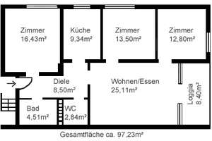 Top renovierte Vier – Zimmer- Eigentumswohnung in Stadtlage von Bad Godesberg – Die vollständige Adresse der Immobilie erhältst du vom Anbieter., 53175 Godesberg-Villenviertel, Bonn – Vorschaubild 6