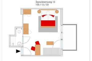 Juniorsuite-Apartment möbliert im 1. Obergeschoss mittig rechts – Seewiesenweg 15, 69124 Kirchheim, Heidelberg – Vorschaubild 4
