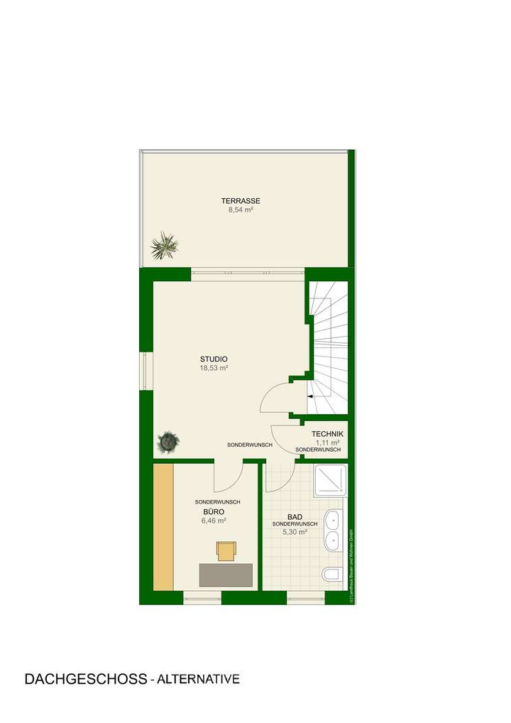 Grundrisse DG Endhaus 5- Abbil