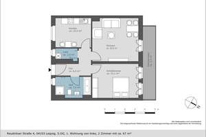 Erstbezug in Citynaher Wohnlage - hochwertige 2-Zimmer-Wohnung mit Balkon – Reudnitzer Str. 4, 4103 Zentrum-Ost, Leipzig – Vorschaubild 2