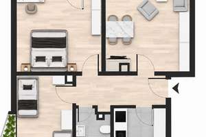 3-Zimmer-Wohnung am Solitude-Wald mit Balkon und Loggia, Erbbaurecht bis 2070 – 70499 Bergheim, Stuttgart – Vorschaubild 8
