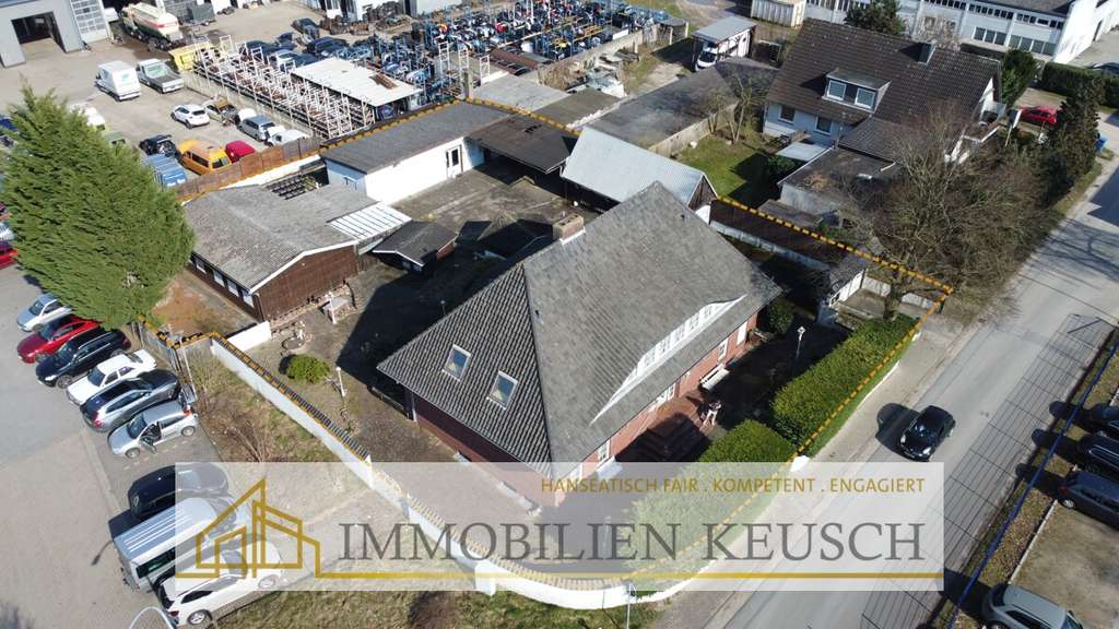 Immobilie in Achim - Großzügig Arbeiten & Wohnen im begehrten Achim-Bierden + Garagen + Büro +Vollkeller+ div. Nebenräume - Bild 1