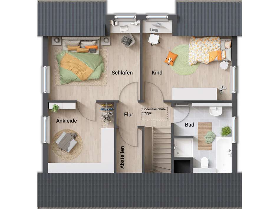 Wohnbeispiel OG mit Ankleide