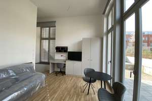 Design trifft Funktion: Geräumige 1-Zimmer-Wohnung voll möbliert mit privater Terrasse – Carl-Spindler-Str. 15x, 12555 Köpenick, Berlin – Vorschaubild 5