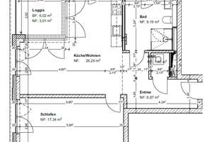 Neubaukomfort: 2 Zimmer mit Glaswand-Loggia, kompakter Schnitt, Einbauküche, Walk-In-Dusche, Aufzug – Hildesheimer Straße 452, 30519 Wülfel, Hannover – Vorschaubild 19