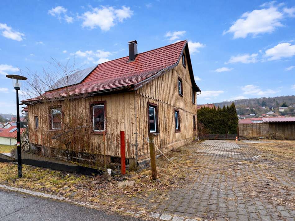 Seitenansicht des Gebäudes und