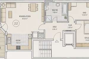 Moderne 3-Zimmer-Wohnung mit Balkon, Fußbodenheizung & abschließbarer Tiefgarage in Frankfurt-Nied – 65934 Nied, Frankfurt am Main – Vorschaubild 10