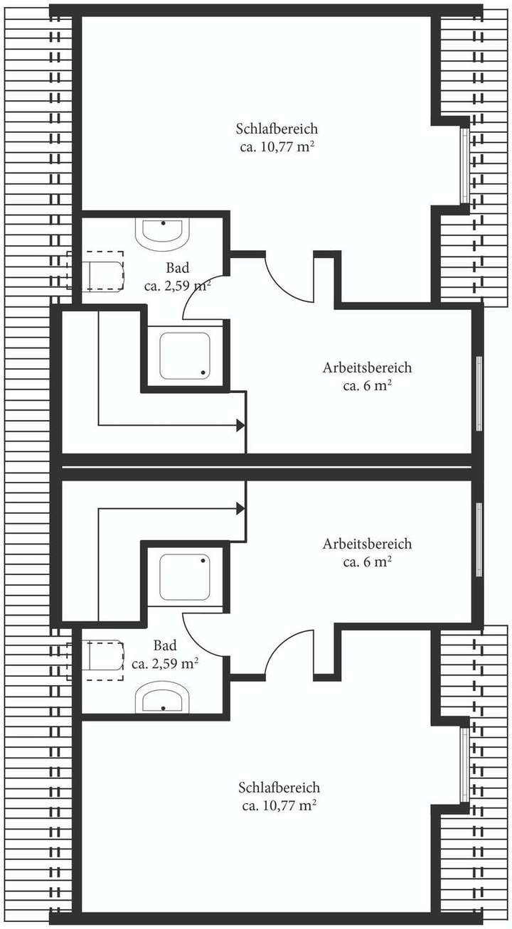 Grundriss Dachgeschoss beide H