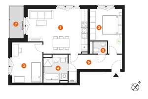 Modernes Wohnkonzept: 3-Zimmer-Wohnung mit offenem Wohnbereich – Semmelweisstraße 9, 4103 Zentrum-Südost, Leipzig – Vorschaubild 5