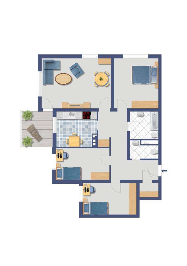 Immobilie in Steinbach - Renovierungsbedürftige 3-Zimmer Wohnung in Steinbach/Taunus! - Bild 2