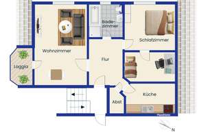 Helle 3-Zimmer-Dachgeschosswohnung mit Garage, Balkon und zusätzlichem Spitzboden  in Osterode – Die vollständige Adresse der Immobilie erhältst du vom Anbieter., 37520 Osterode am Harz – Vorschaubild 10
