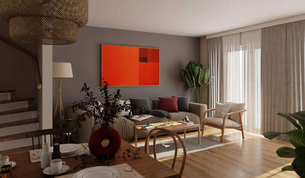 Doppelhaushälfte am Feldrand mit freiem Blick, Südterrasse und großem Keller