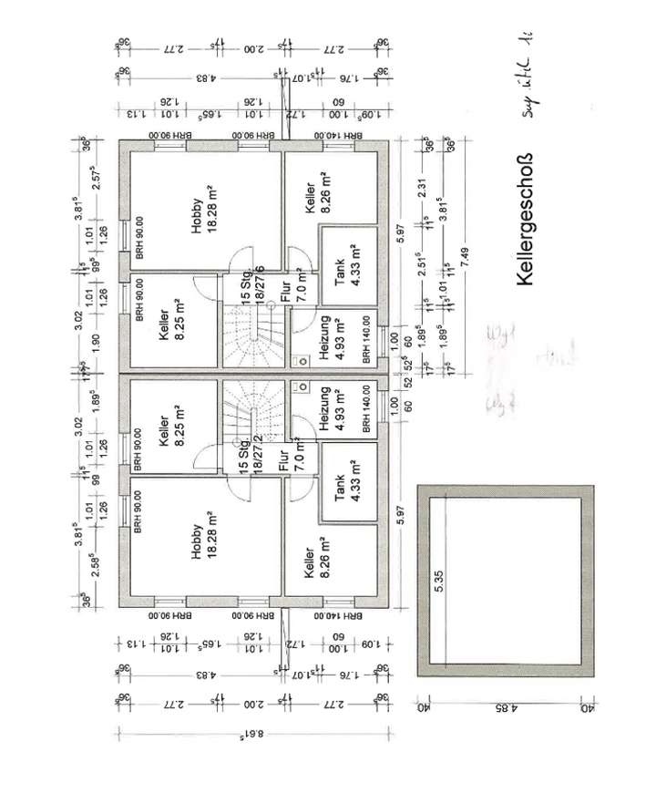 Grundriss Kelergeschoss