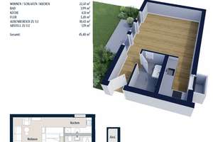 Wohnen auf Zeit Aubing: 2-Zi-Apartment mit sep. Schlafzimmer | all-incl 1.816€ | KfW A+ – Die vollständige Adresse der Immobilie erhältst du vom Anbieter., 81249 Aubing-Süd, München – Vorschaubild 17