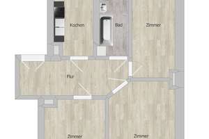 Helle 3-Zimmer-Wohnung mit Tageslichtbad | Laminat | Stuckelemente | WG geeignet | Ruhige Lage |
