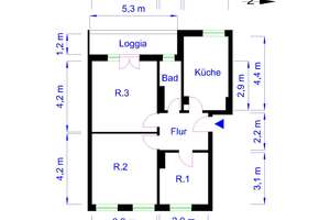 ! Wohnen in der Beimssiedlung - 3 Raum mit Loggia und Dusche ! – Flechtinger Str. 30, 39110 Stadtfeld West, Magdeburg – Vorschaubild 3