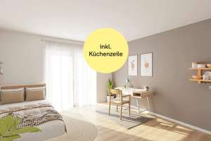 Barrierefreies Miniapartment inkl. Küchenzeile und Balkon