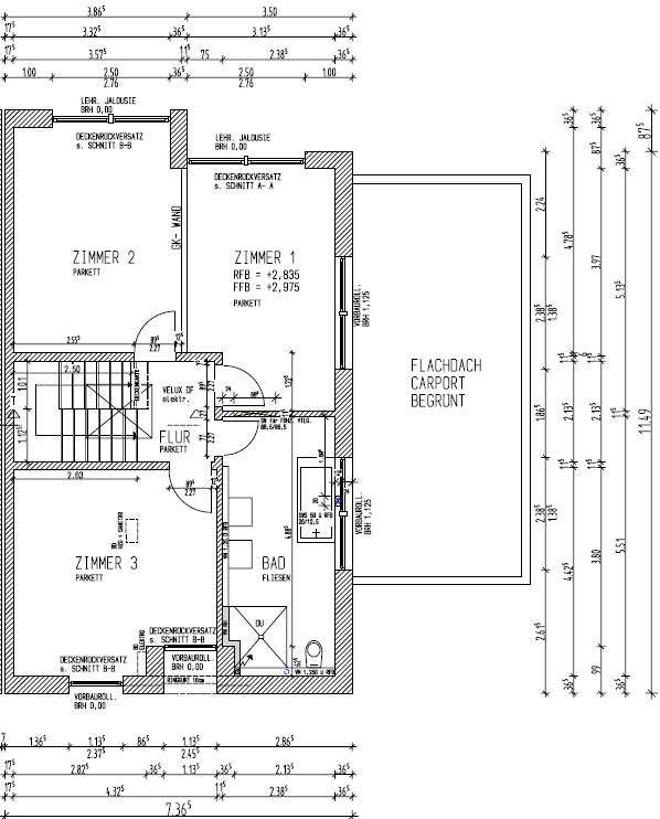Grundriss OG mit Massen