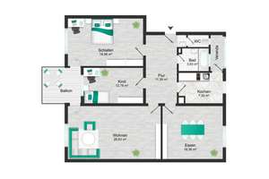 Geräumige Wohnung im Erdgeschoß der Südweststadt! – Die vollständige Adresse der Immobilie erhältst du vom Anbieter., 76137 Südweststadt, Karlsruhe – Vorschaubild 4