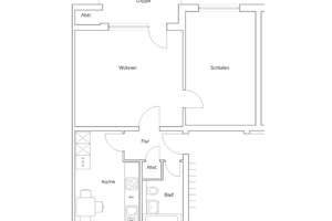 Stralsundstr. 18, 1 L - frisch modernisierte Zweizimmerwohnung im Heidberg – Stralsundstr. 18, 38124 Heidberg-Melverode, Braunschweig – Vorschaubild 2