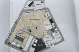 Moderne 2-Zimmer-Dachgeschosswohnung mit Balkon & Garagenstellplatz – Colmdorfstrasse 13, 81249 Aubing-Süd, München – Vorschaubild 3