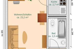 1-Zimmer-Wohnung, München - Solln / Deba-Hochhaus, Drygalskiallee – Drygalskiallee 118, 81477 Solln, München – Vorschaubild 9