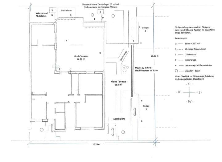 Grundriss Garten & Garagen