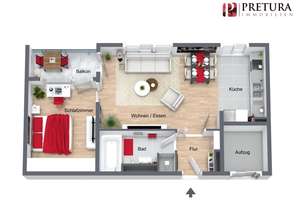Moderne und vollmöblierte 2-Zimmerwohnung mit Loggia – Glücksteinallee 30, 68163 Lindenhof, Mannheim – Vorschaubild 3