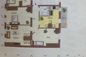 3 Raum-Wohnung mit Balkon
