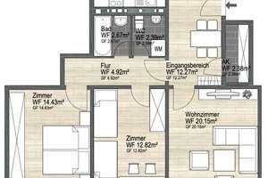 Komfortables Wohnen im 4. OG – Aufzug, Loggia und Stellplatz inklusive – Die vollständige Adresse der Immobilie erhältst du vom Anbieter., 38444 Westhagen, Wolfsburg – Vorschaubild 13