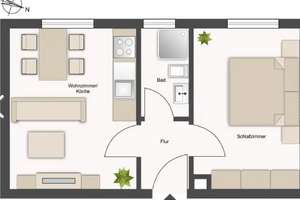 Niedersedlitz 2 Zimmerwohnung mit Stellplatz – Die vollständige Adresse der Immobilie erhältst du vom Anbieter., 1259 Niedersedlitz, Dresden – Vorschaubild 1
