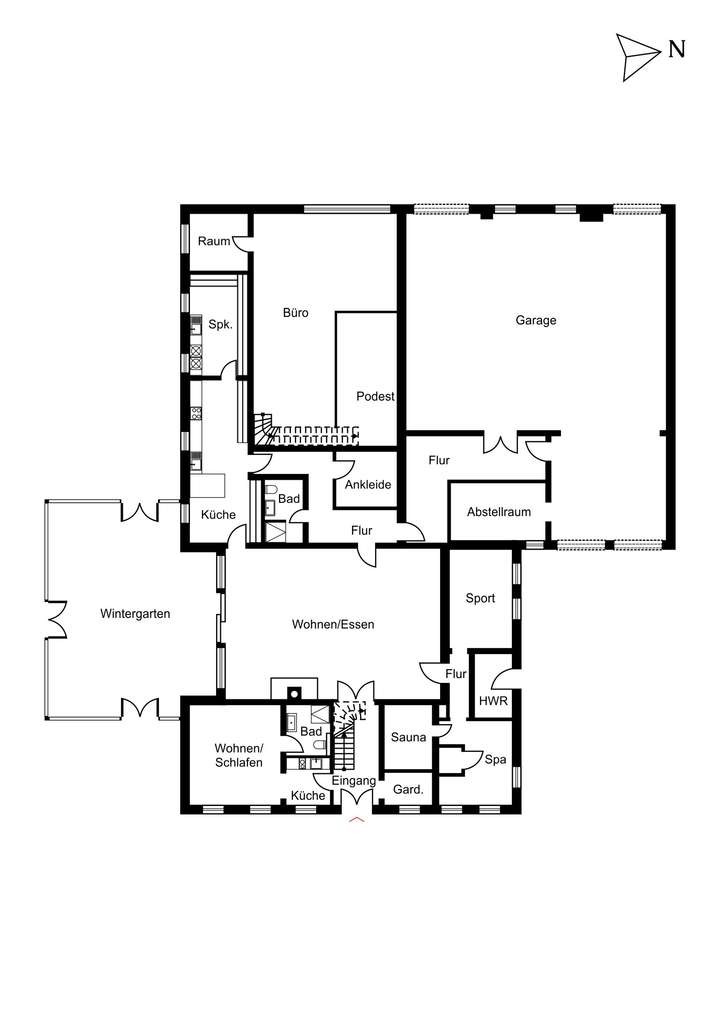 Erdgeschoss Haupthaus