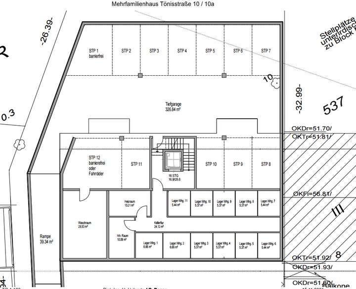Grundriss 1 Keller + TG