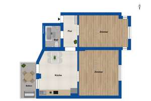 Attraktive 2-Zimmer-Wohnung im 2. Obergeschoss mit Balkon im Herzen Düsseldorfs – Die vollständige Adresse der Immobilie erhältst du vom Anbieter., 40227 Oberbilk, Düsseldorf – Vorschaubild 6