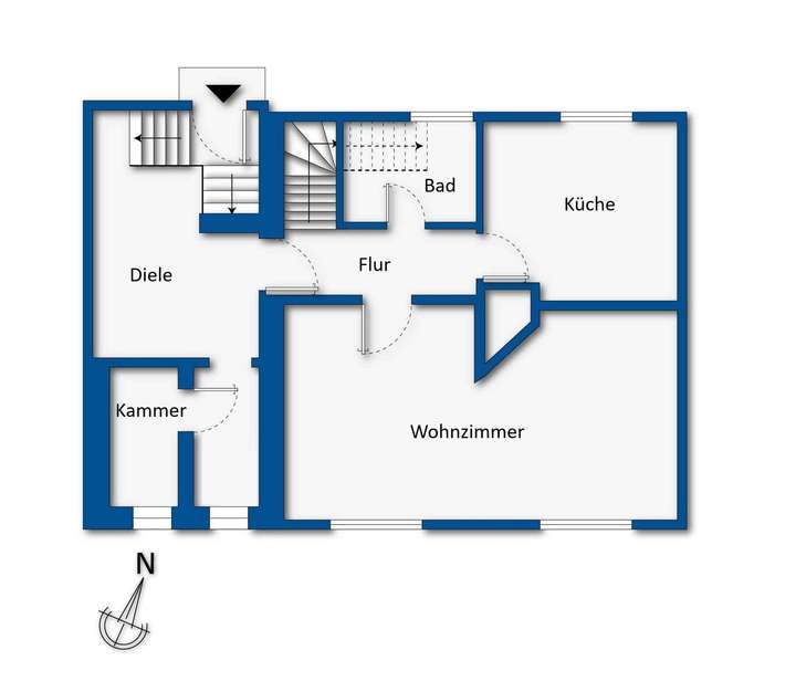 Grundrissskizze Erdgeschoss be