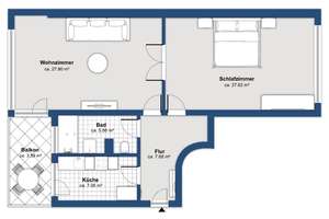 Köln-Lindenthal: Zentral. 2 Zimmer. Balkon. – Haselbergstr. 15, 50931 Lindenthal (Ortsteil), Köln – Vorschaubild 4