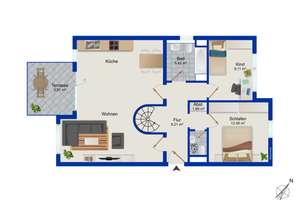 Modernes Wohnen auf zwei Ebenen – 3,5-Zimmer-Maisonettewohnung mit Garten in Trudering-Riem – Die vollständige Adresse der Immobilie erhältst du vom Anbieter., 81829 Trudering-Riem (Ortsteil), München – Vorschaubild 13