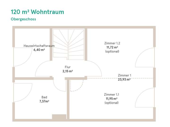Grundriss Obergeschoss 120 m²