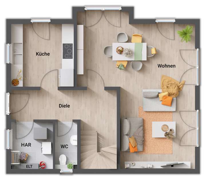 Grundrissbeispiel Erdgeschoss