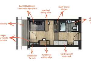 Alltagstaugliche 1-Zimmer-Wohnung in zentraler Lage von Reutlingen – Unter den Linden 41, 72762 Reutlingen-Mitte, Reutlingen – Vorschaubild 3